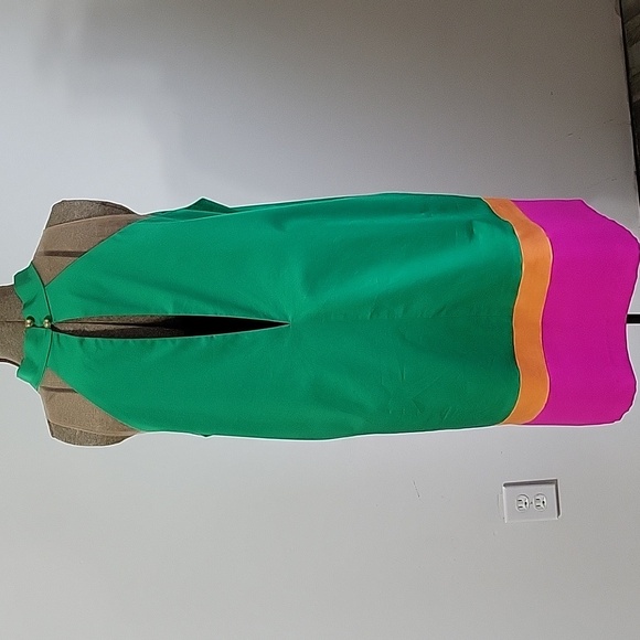 Manolo Sleeveless Green Mini Dress Size Large - Picture 6 of 11